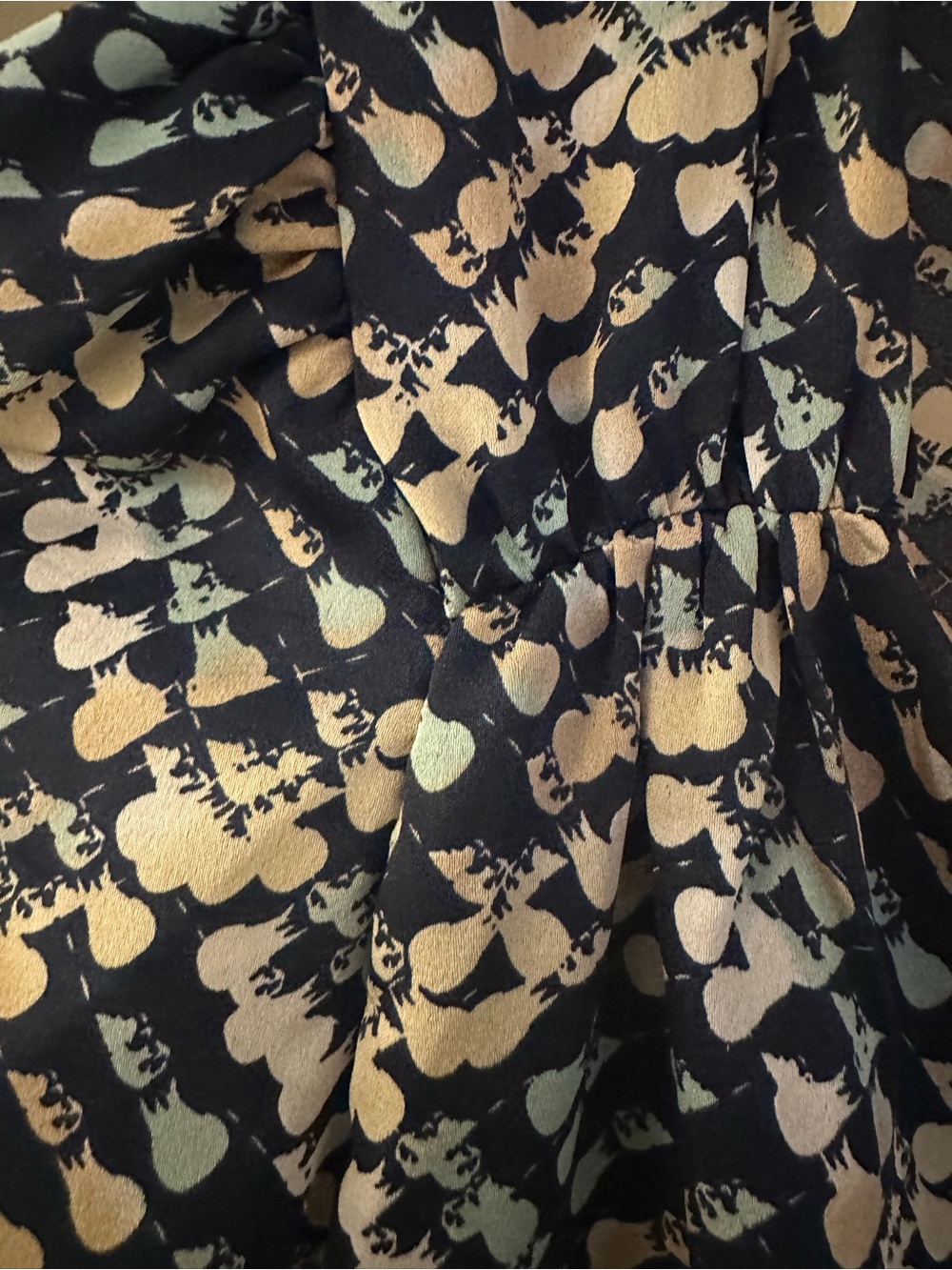 Heartloom Navy and Tan Geometric Wrap Blouse - Picture 4 of 7